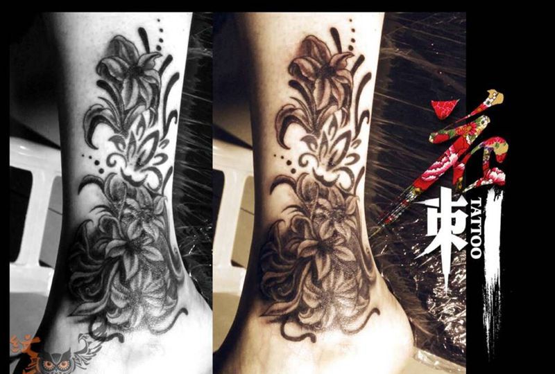 脚踝纹身图片_
