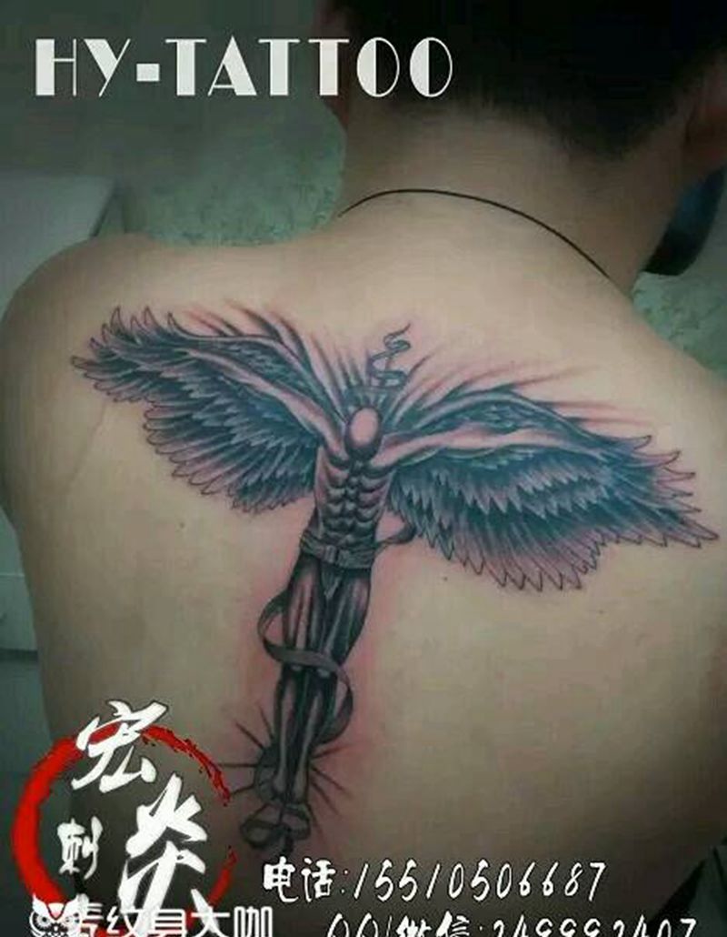 守护天使纹身图片_