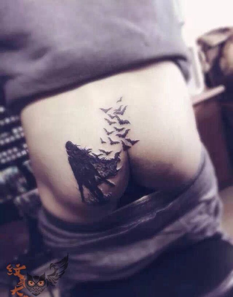 胎记遮盖纹身图片_