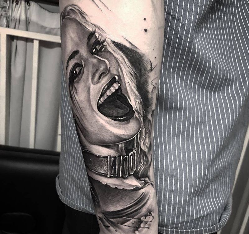 小布丁纹身图片_手臂欧美写实人物电影纹身图案