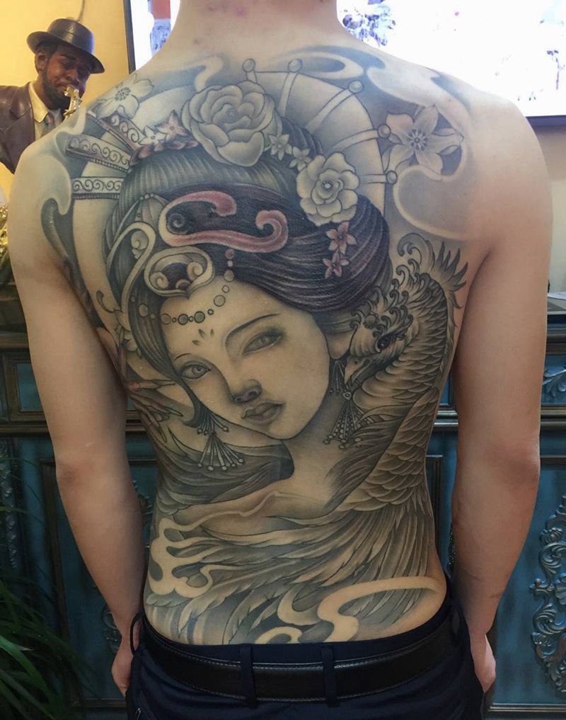 艺妓纹身图片_