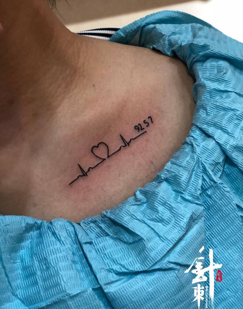 心电图纹身图片_