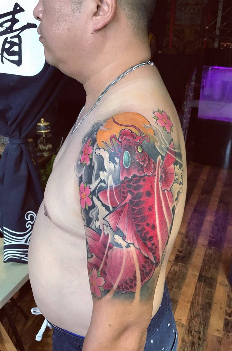 锦鲤纹身纹身图片_成品传统纹身图案