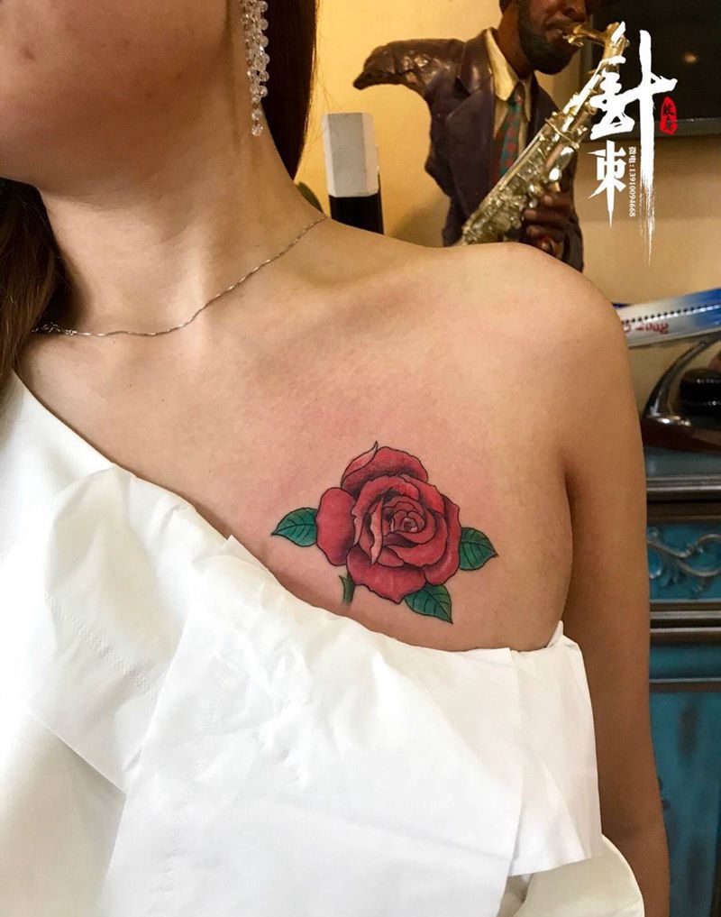 玫瑰花纹身图片_