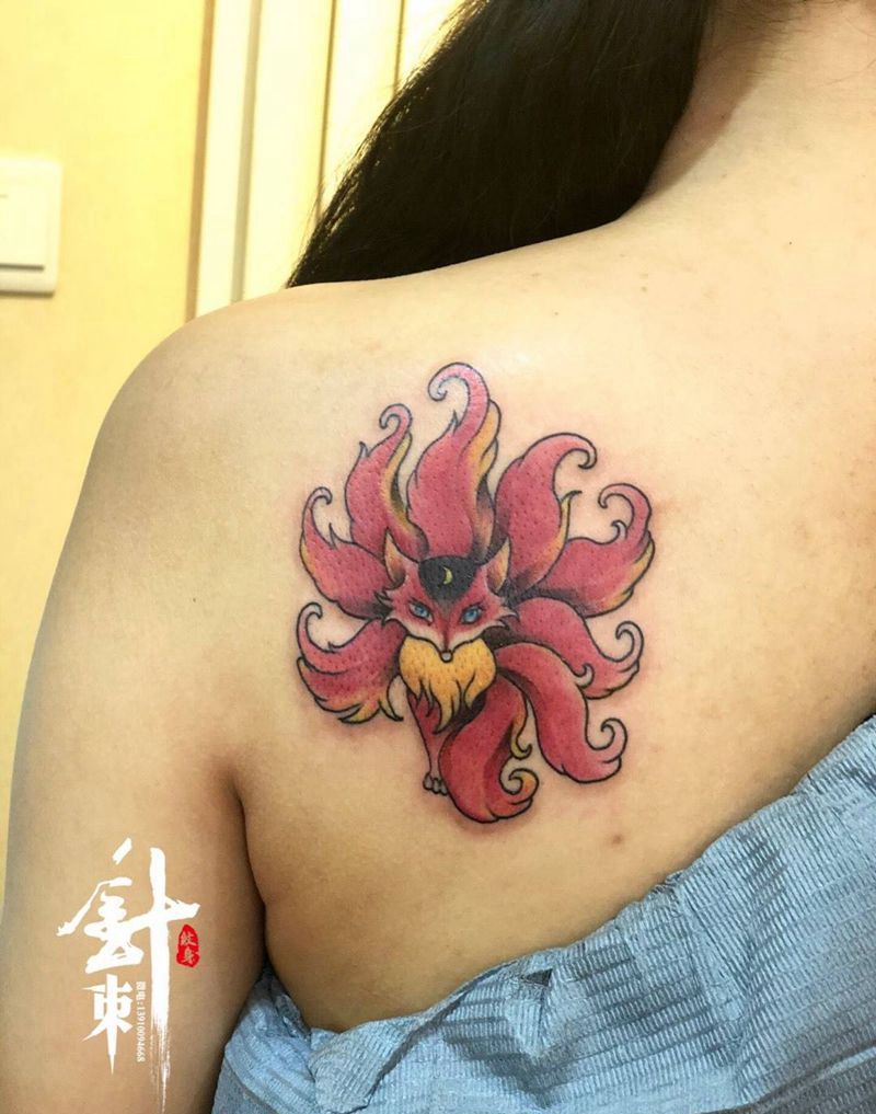 九尾狐纹身图片_