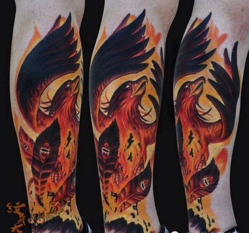 每日素材更新-凤凰纹身图片_