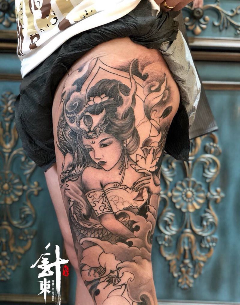 龙女纹身图片_