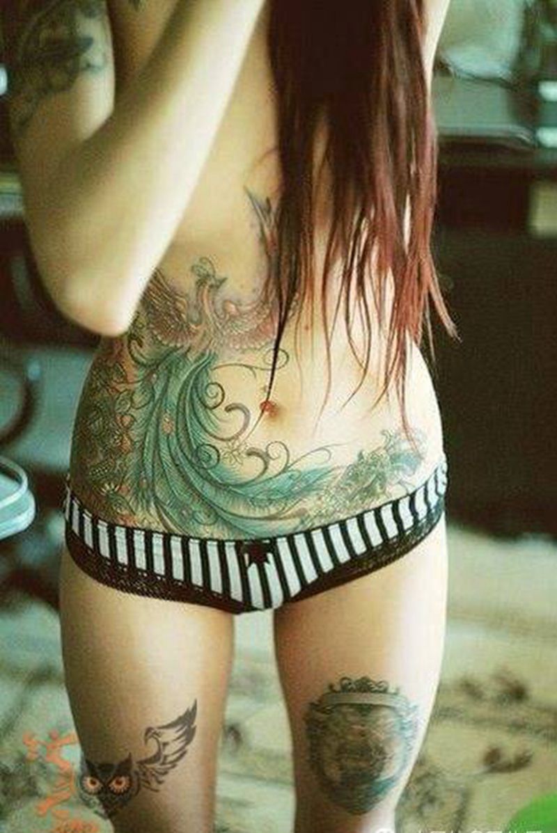 每日素材更新-凤凰纹身图片_