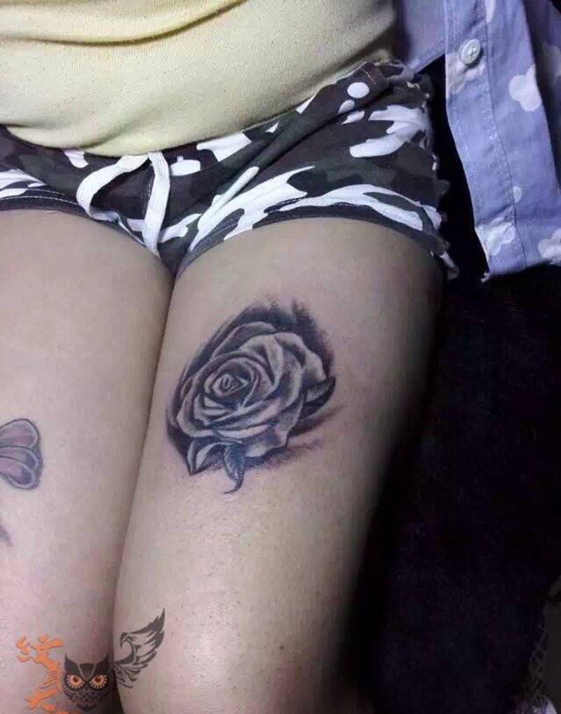 大腿纹身图片_