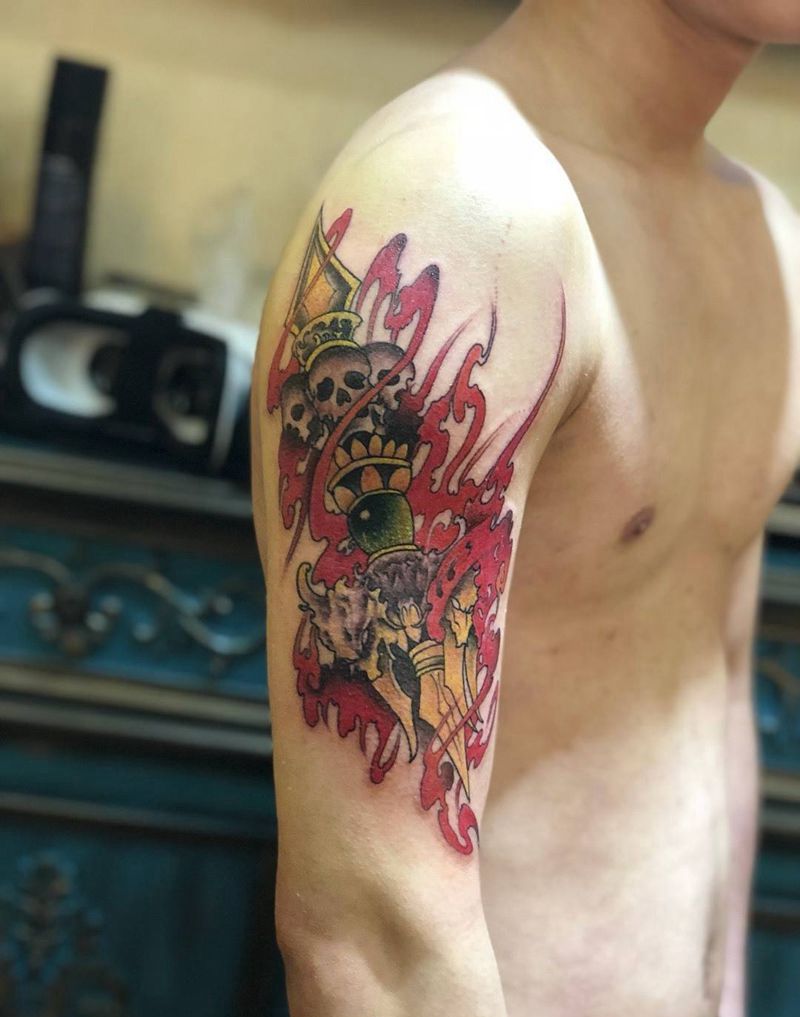 降魔杵纹身图片_