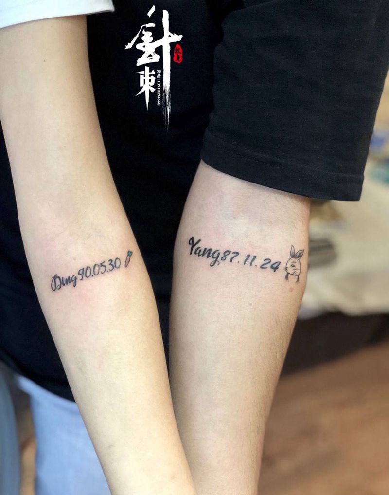 情侣英文纹身图片_