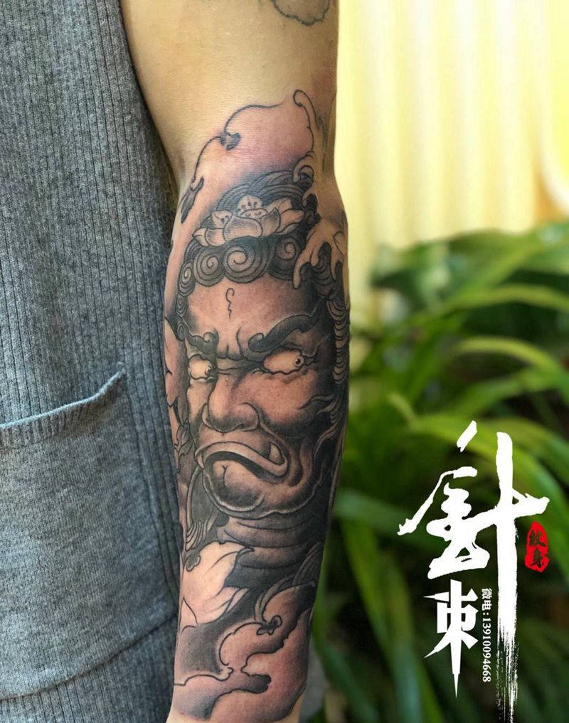 不动明王纹身图片_