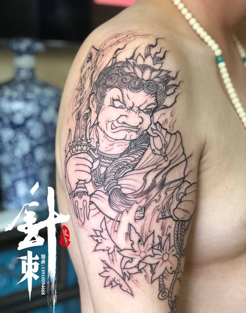 不动明王纹身图片_