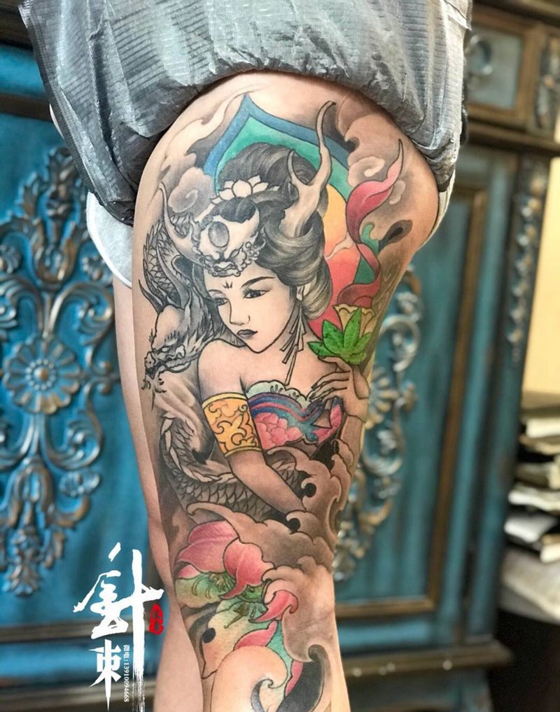 龙女纹身图片_