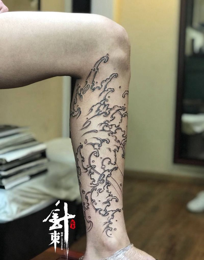 水浪纹身图片_