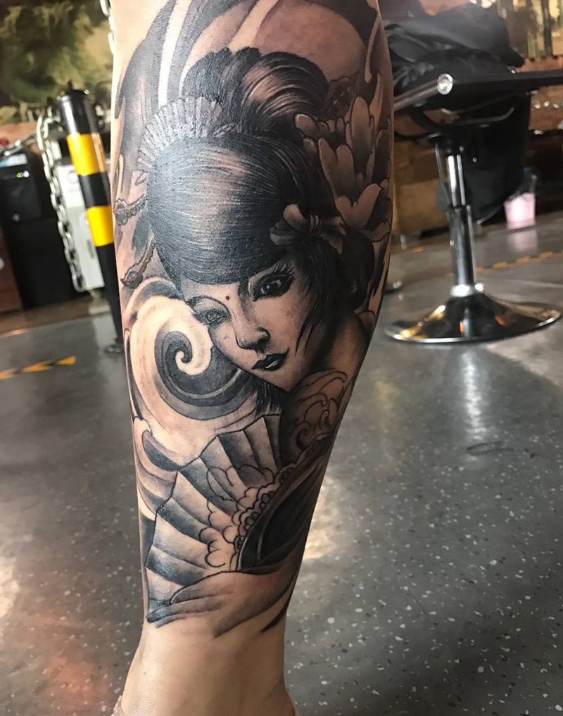 艺妓纹身图片_