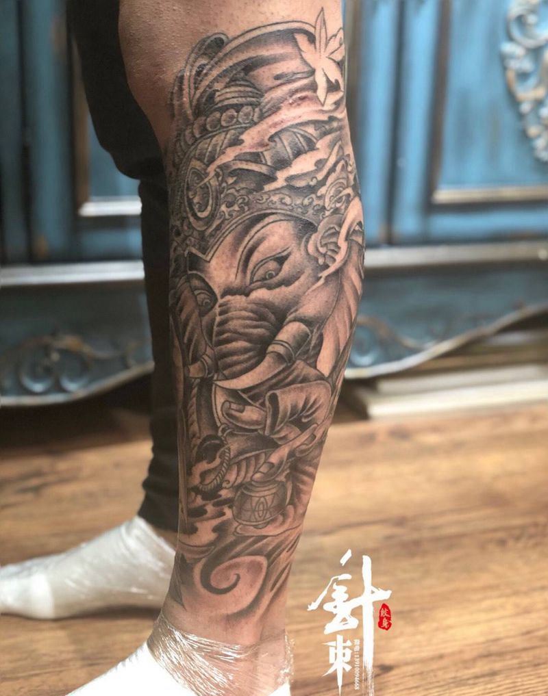象神纹身图片_