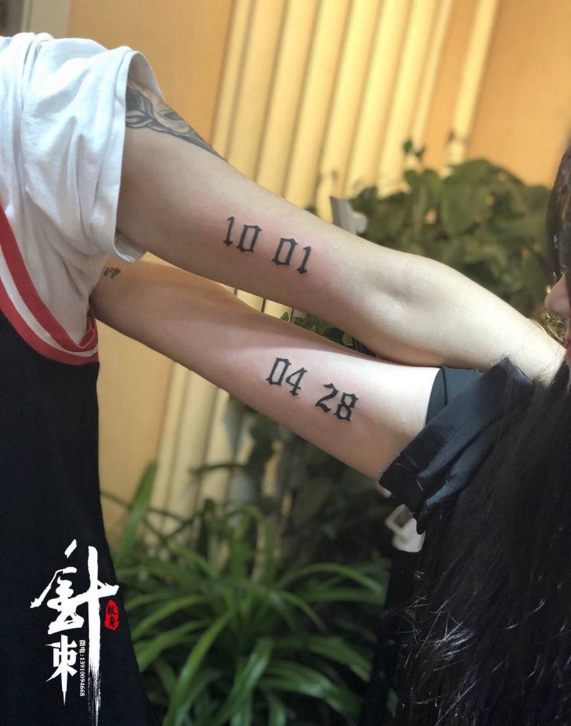 情侣数字纹身图片_