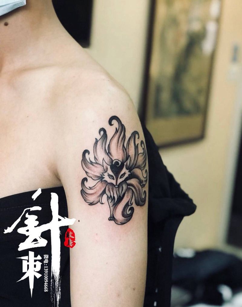 九尾狐纹身图片_