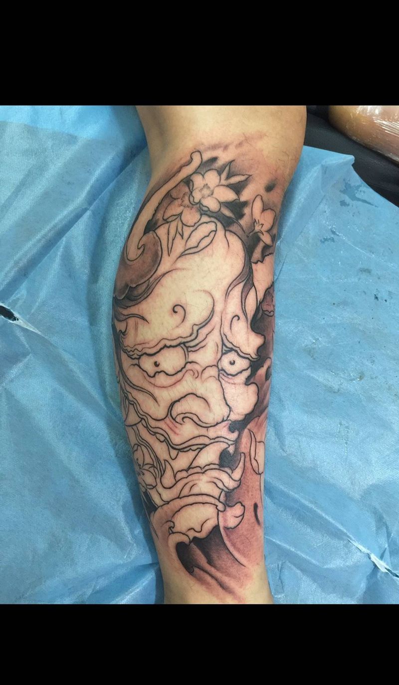 般若线条纹身图片_