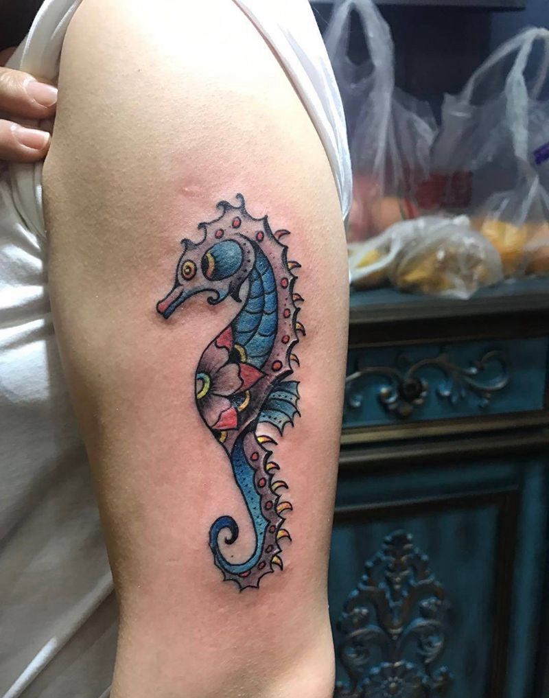 小海马纹身图片_