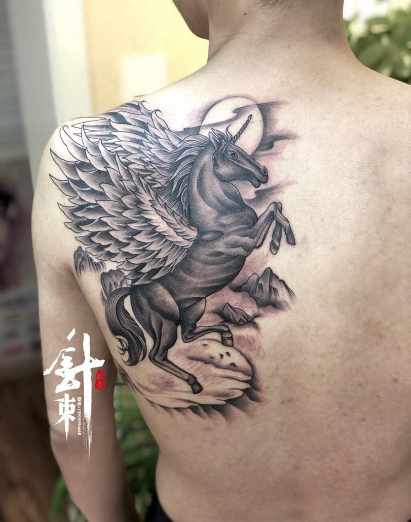 独角兽纹身图片_