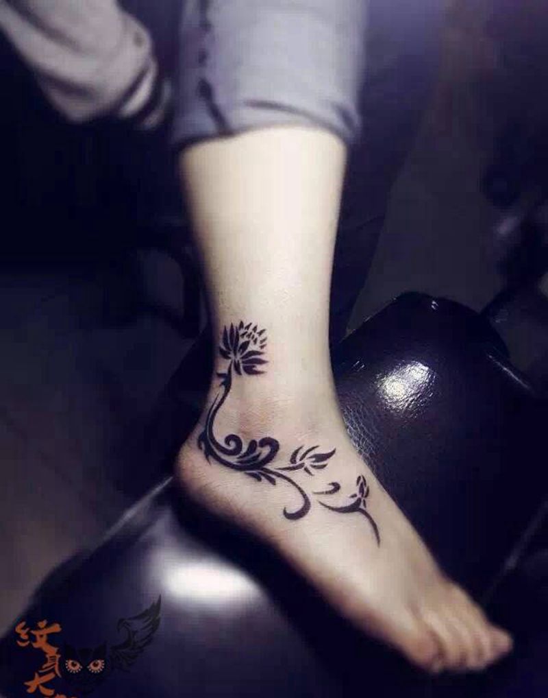 脚踝纹身图片_