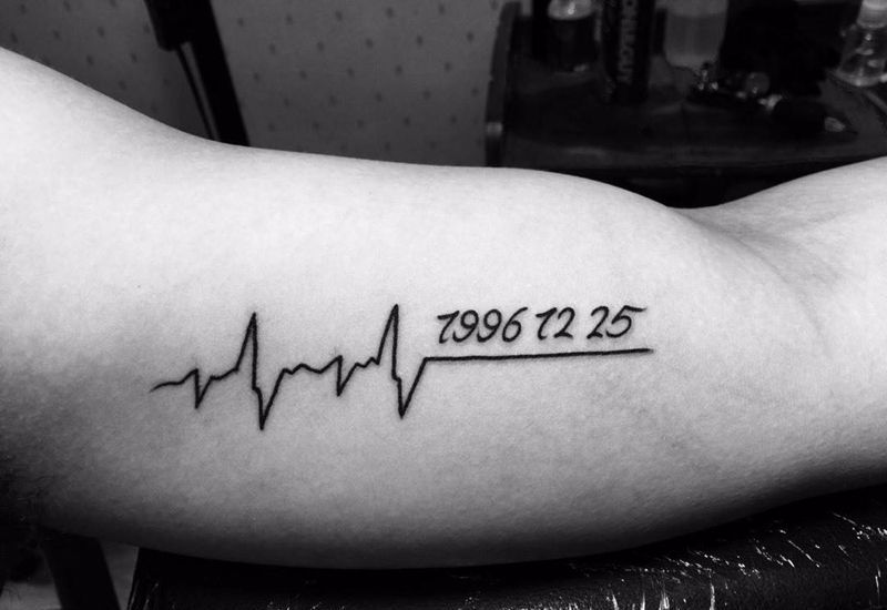 心电图纹身图片_