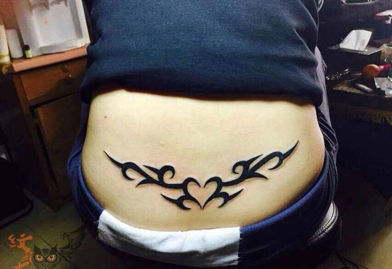 腰花纹身图片_
