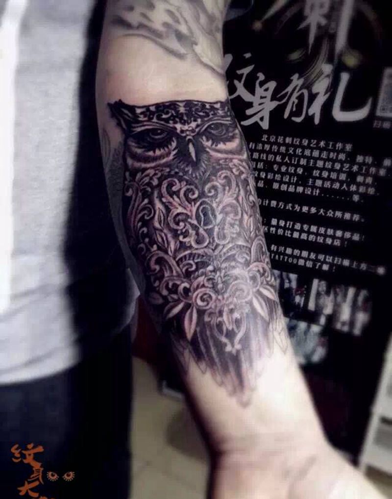 猫头鹰纹身图片_