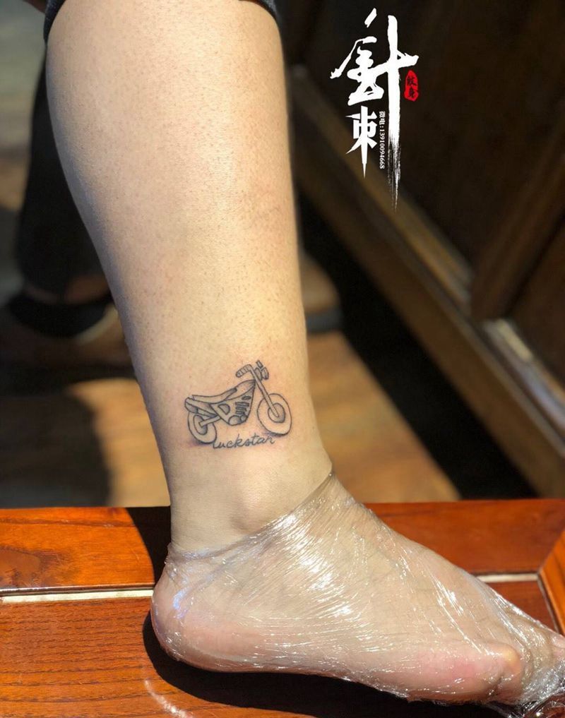 小摩托纹身图片_