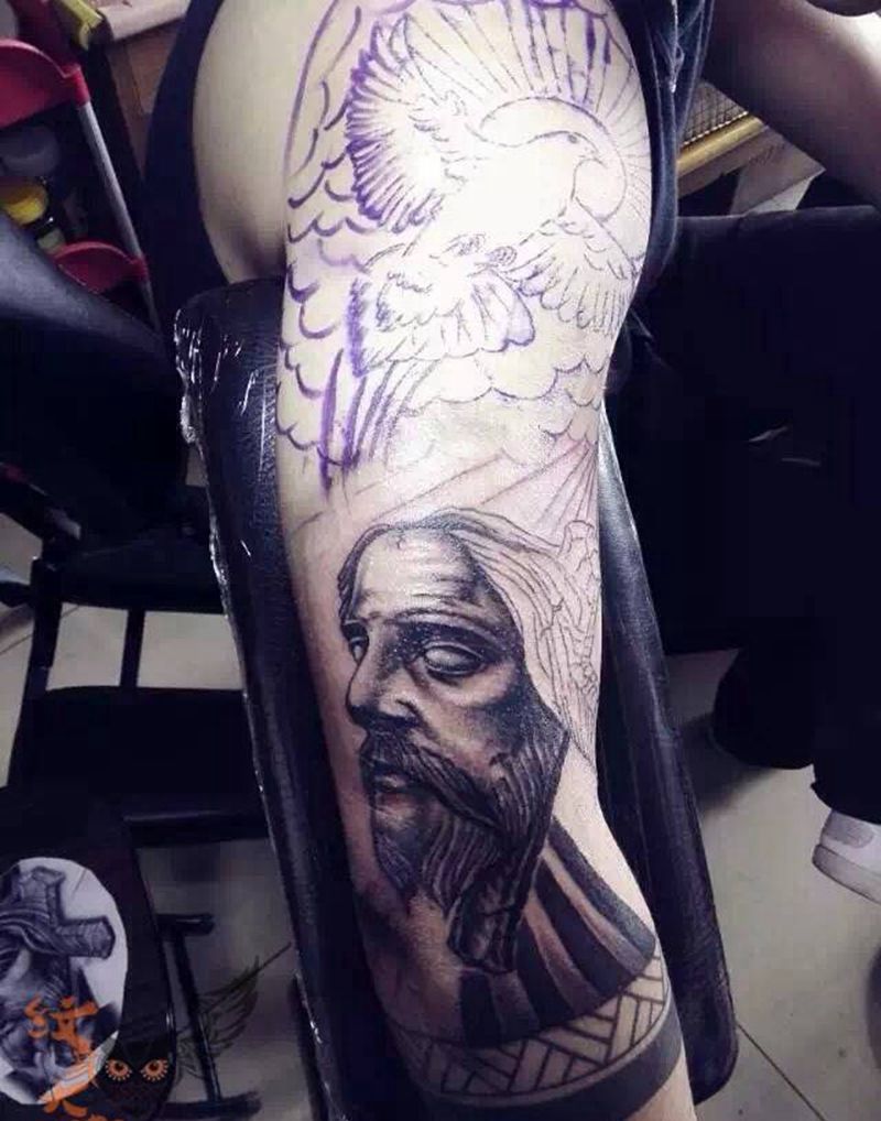 欧美写实花臂纹身图片_