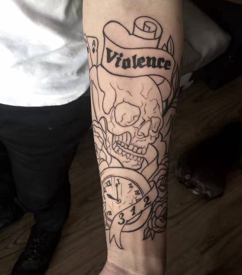 包小臂割线 下次继续纹身图片_