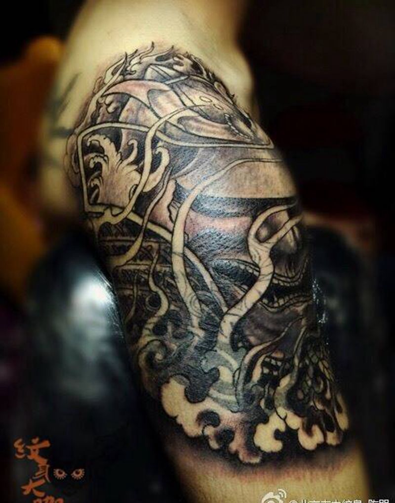 纹身遮盖纹身图片_成品手臂臀部腿部传统人物鬼神纹身图案