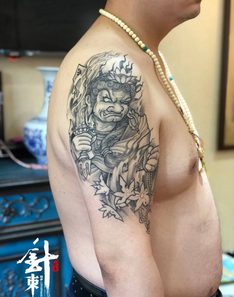 不动明王纹身图片_