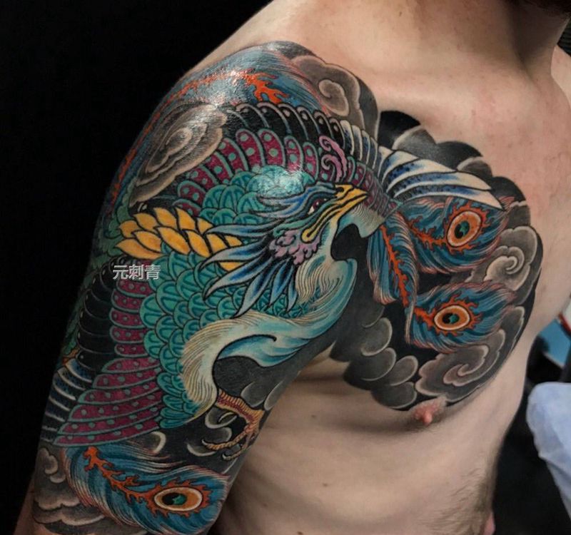 传统半甲系列纹身图片_手臂新传统纹身图案