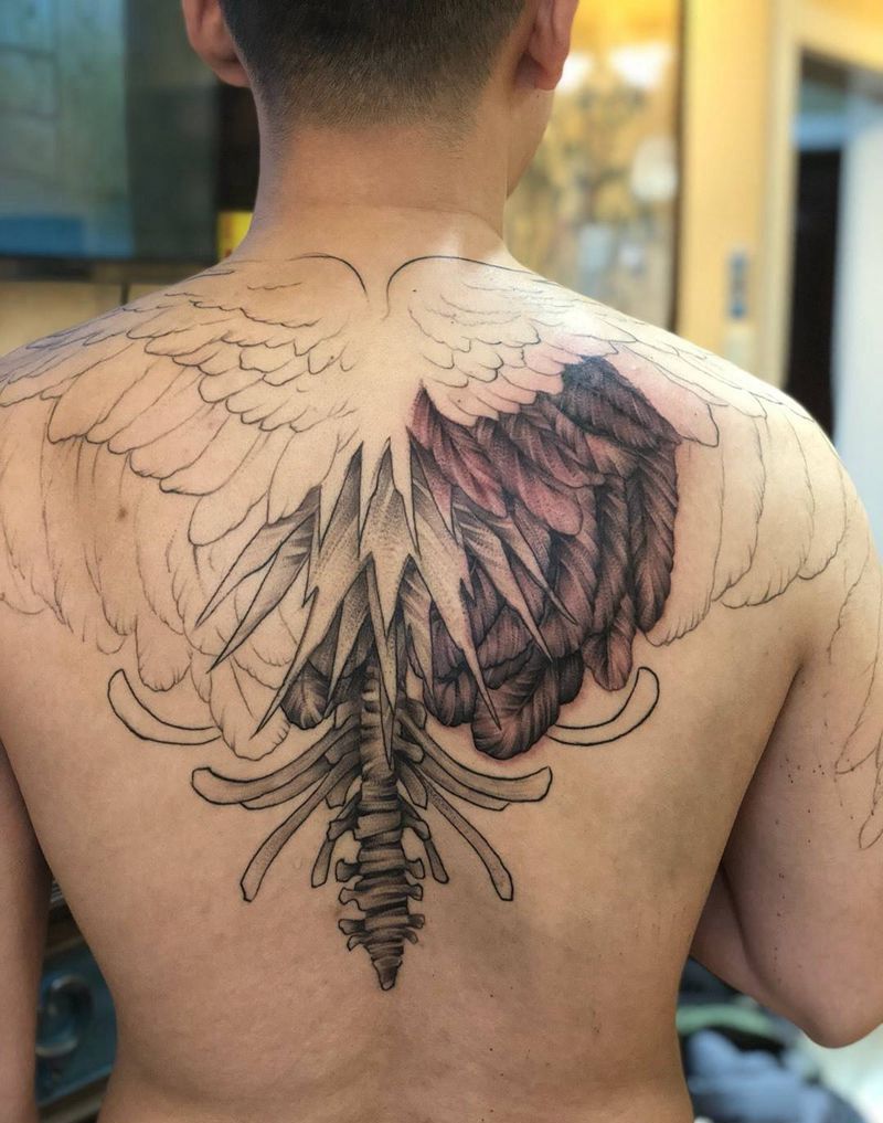 翅膀纹身图片_