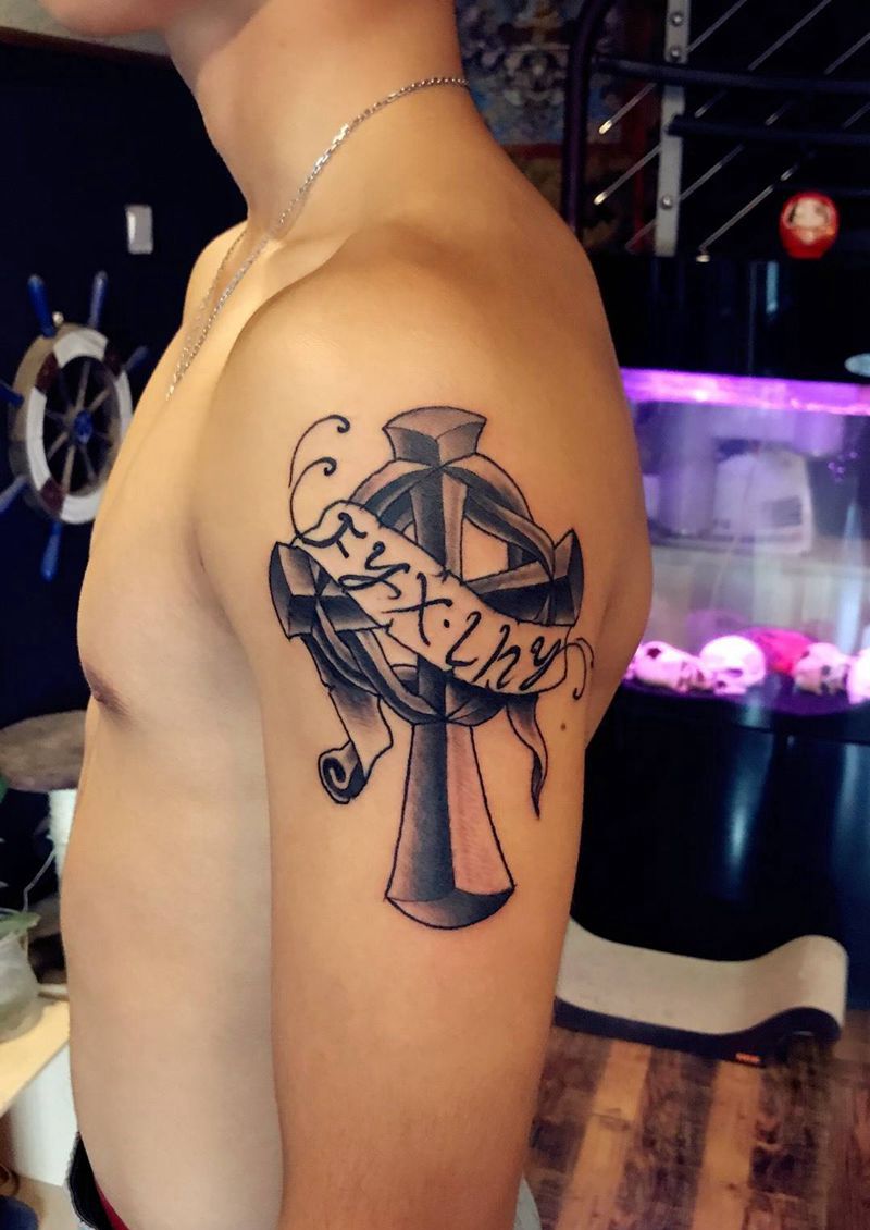 十字架纹身纹身图片_