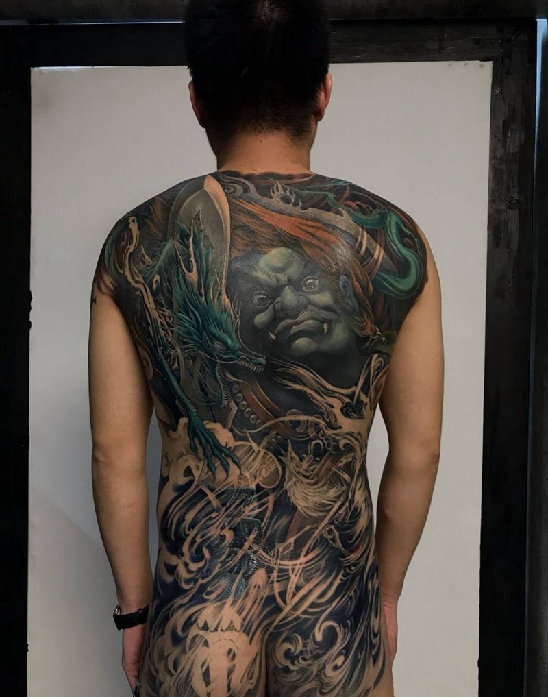 不动明王 未完纹身图片_