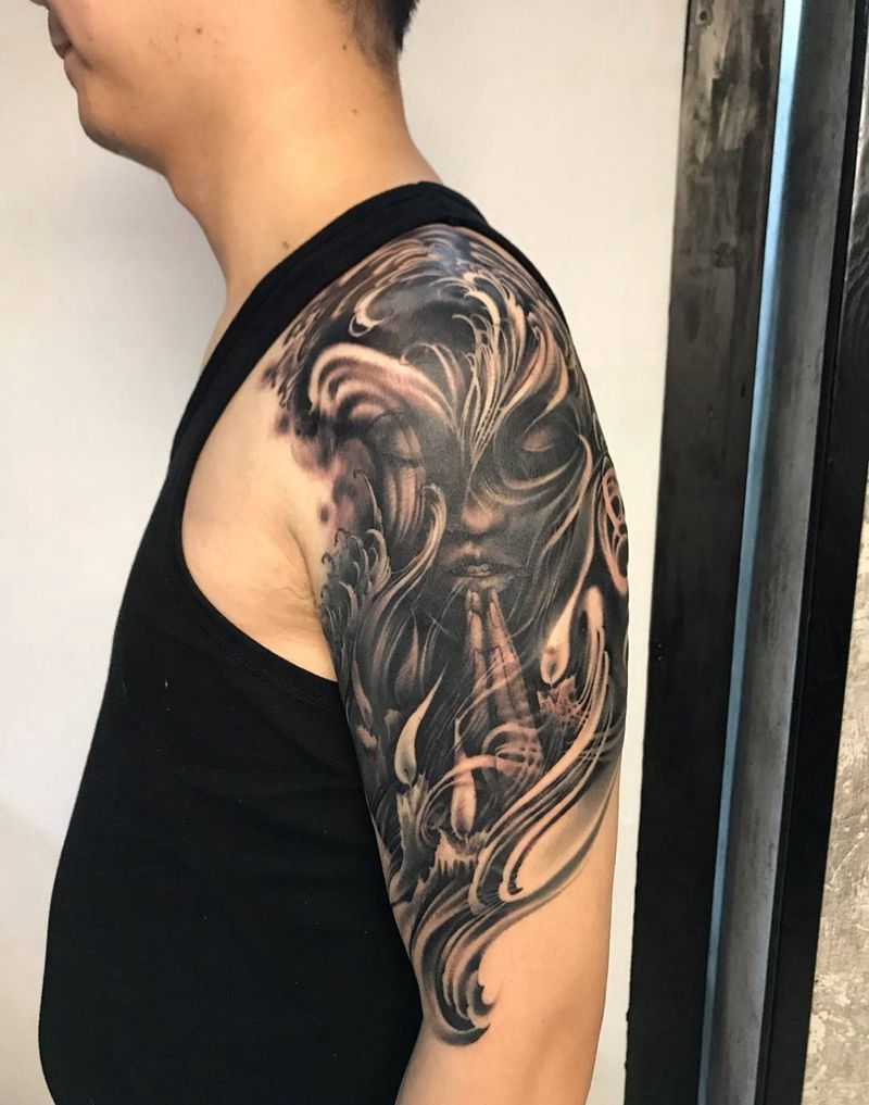 祈福 未完纹身图片_