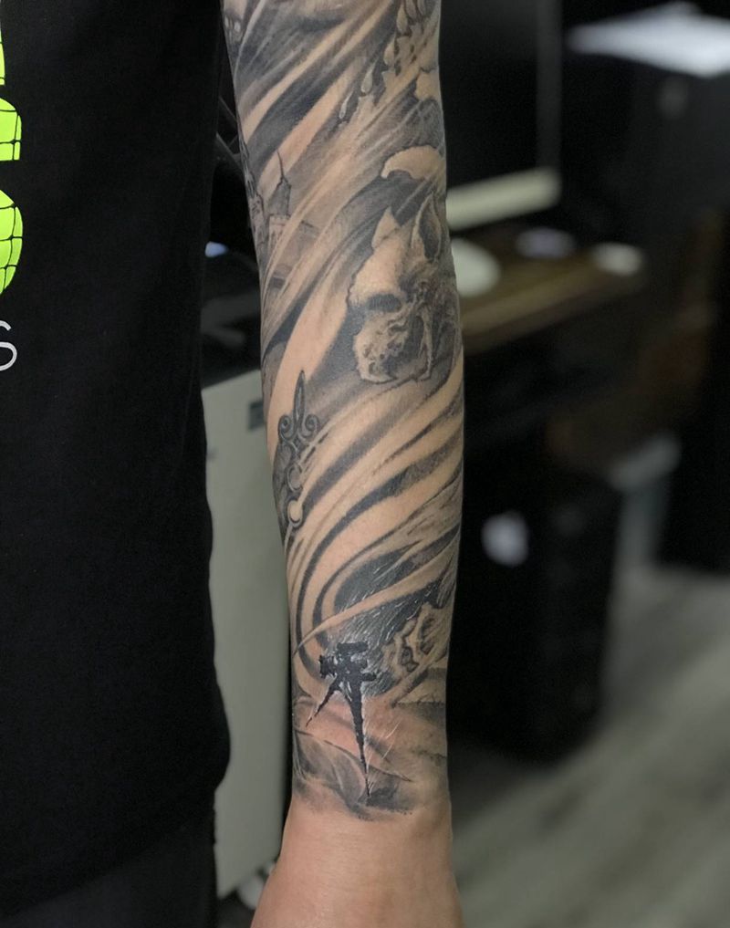 岸纹身图片_手臂纹身图案