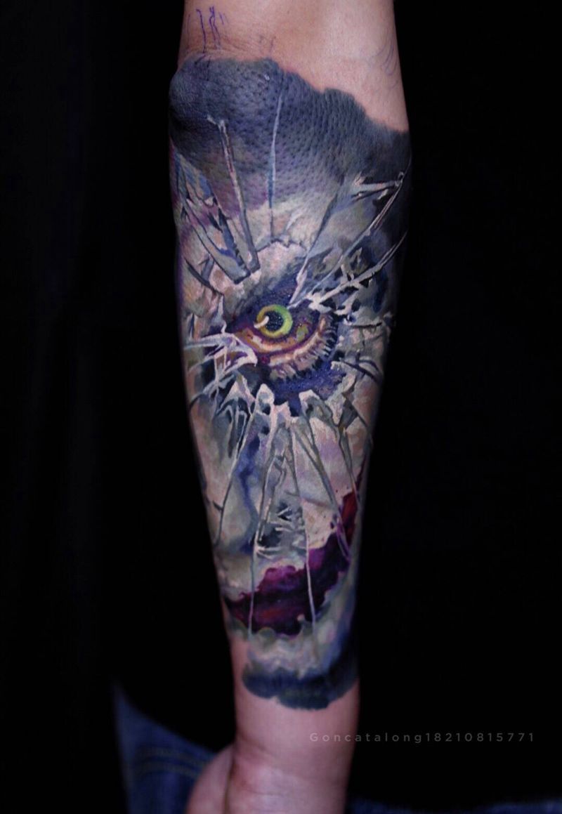 小丑纹身图片_手臂欧美写实纹身图案