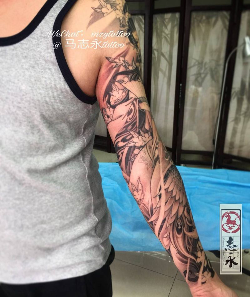 志永刺青原创艺伎整臂纹身图片_成品手臂传统原创纹身志永刺青北京纹身 文身人物纹身图案
