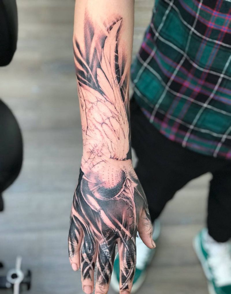 牛虻 未完纹身图片_手部原创黑暗死亡纹身图案