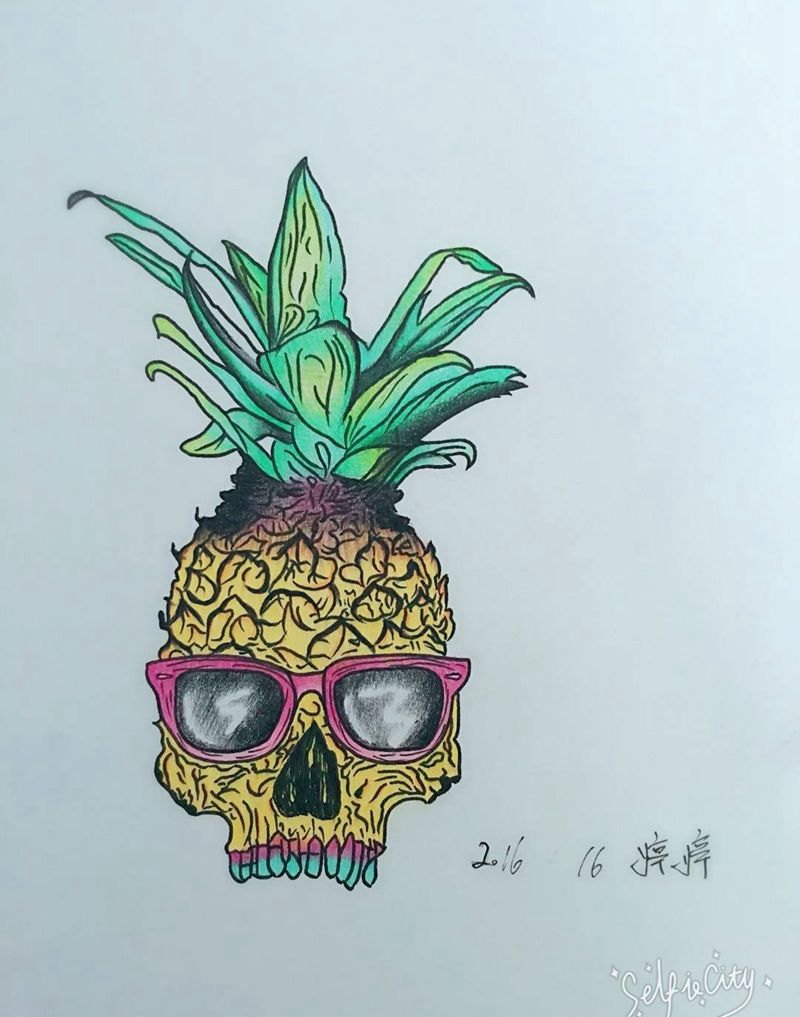 婷婷作品分享纹身图片_手稿欧美成品手臂手部植物原创字符纹身图案