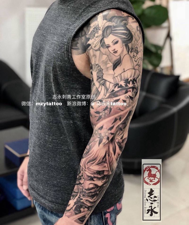 志永刺青工作室原创纹身图片_手臂新传统志永刺青北京纹身原创设计纹身图案