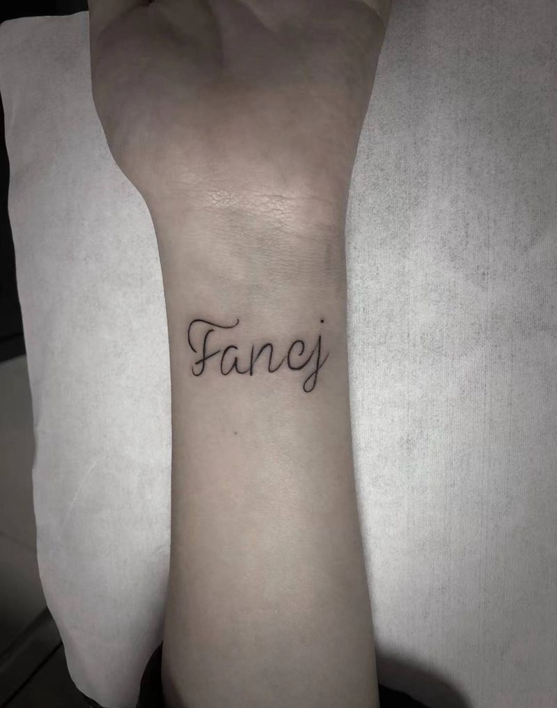 清新纹身图片_花体字纹身图案