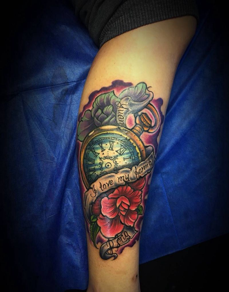 School 怀表纹身图片_