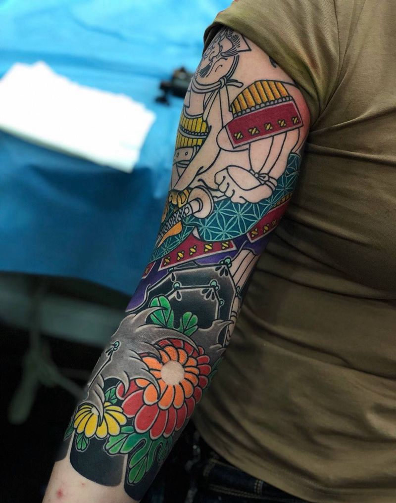 七分袖纹身图片_