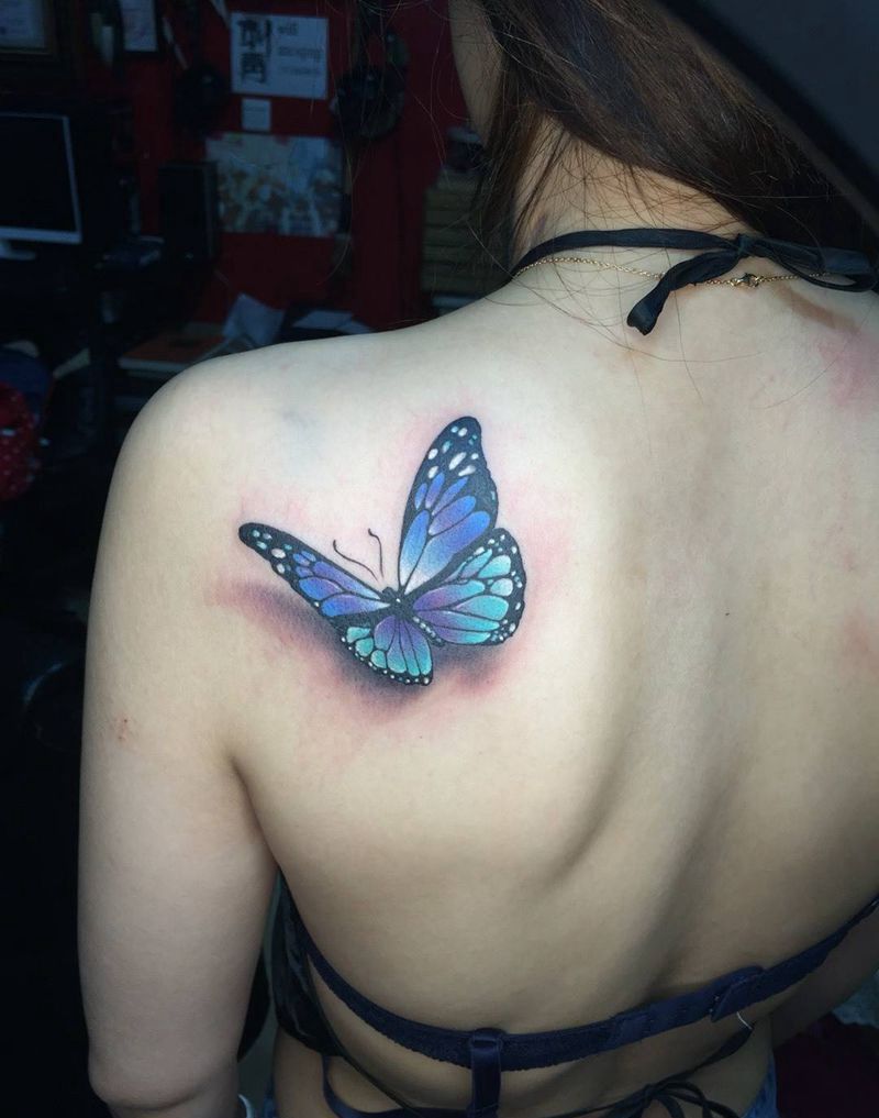 小蝴蝶纹身图片_